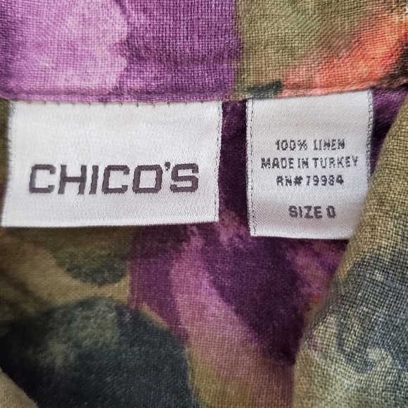 Chico's 100% Linen Top SIZE 0 - Picture 4 of 4